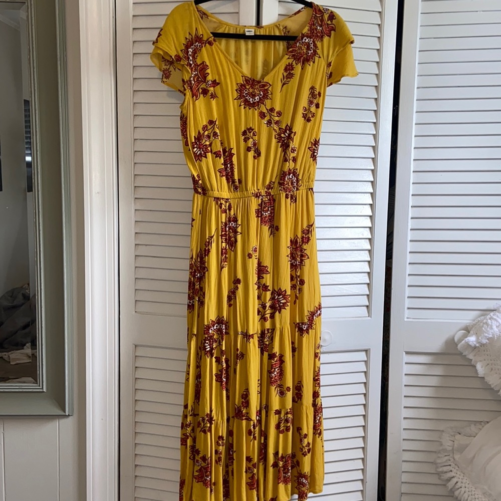 Mustard colored flowy dress